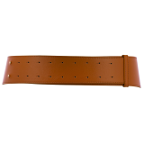 Women's wide genuine leather belt with a round cross buckle SOLAINE