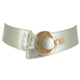 Ceinture en Cuir véritable large femme boucle ronde croisé SOLAINE