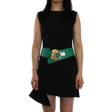 Ceinture en Cuir véritable large femme boucle ronde croisé SOLAINE