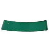 Women's wide genuine leather belt with a round cross buckle SOLAINE