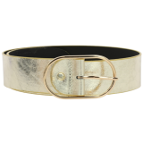 Ceinture femme en Cuir Véritable LWG, largeur 5 cm, fabriqué en France, Maura