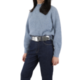 Ceinture femme en Cuir Véritable LWG, largeur 5 cm, fabriqué en France, Maura