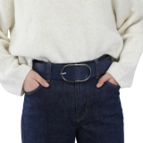 Ceinture femme en Cuir Véritable LWG, largeur 5 cm, fabriqué en France, Maura
