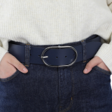 Ceinture femme en Cuir Véritable LWG, largeur 5 cm, fabriqué en France, Maura