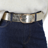Ceinture femme en Cuir Véritable LWG, largeur 5 cm, fabriqué en France, Maura