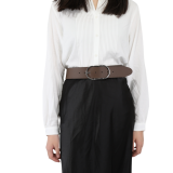 Ceinture femme en Cuir Véritable LWG, largeur 5 cm, fabriqué en France, Maura