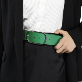 Ceinture femme en Cuir Véritable LWG, largeur 5 cm, fabriqué en France, Maura