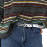 Cinturón de 2 cm cuero italiano genuino para las mujeres, LINDA