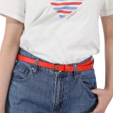 Cinturón de 2 cm cuero italiano genuino para las mujeres, LINDA