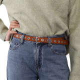 Ceinture femme Cuir à œillets, tannage végétale, fabriqué en France LIBBY
