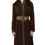 Cinturón elástico de cuero de vaqueta para mujer, DARLENE