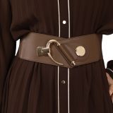 Cinturón elástico de cuero de vaqueta para mujer, DARLENE