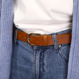 Ceinture femme en Cuir de Taureau à Tannage végétale, Ceinture femme de 3 cm de largeur, Ceinture pour jeans, pantalons, RIVOLI