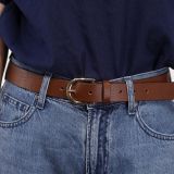 Ceinture femme en Cuir de Taureau à Tannage végétale, Ceinture femme de 3 cm de largeur, Ceinture pour jeans, pantalons, RIVOLI