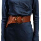 Wide Women's Belt in Full Grain Leather made in FRANCE, ESTIENNE
