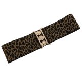 Ceinture femme élastique large à boucle 3 boutons, GLORIA Fabriqué en France