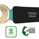 Women's wide genuine leather belt with a round cross buckle SOLAINE