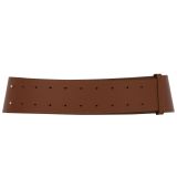 Women's wide genuine leather belt with a round cross buckle SOLAINE