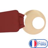 Women's wide genuine leather belt with a round cross buckle SOLAINE