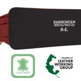 Women's wide genuine leather belt with a round cross buckle SOLAINE