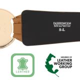 Ceinture en Cuir véritable large femme boucle ronde croisé SOLAINE