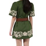 Ceinture en Cuir véritable large femme boucle ronde croisé SOLAINE