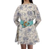 Ceinture en Cuir véritable large femme boucle ronde croisé SOLAINE