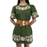 Ceinture en Cuir véritable large femme boucle ronde croisé SOLAINE